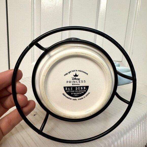 Rae Dunn Disney Princess Cinderella Artisan Collection Stacking Mugs w/ Rack NWT - Picture 5 of 5